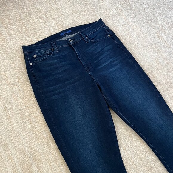 7 For All Mankind Gwenevere High Waist Ankle Blue Jeans 31 - Picture 3 of 10